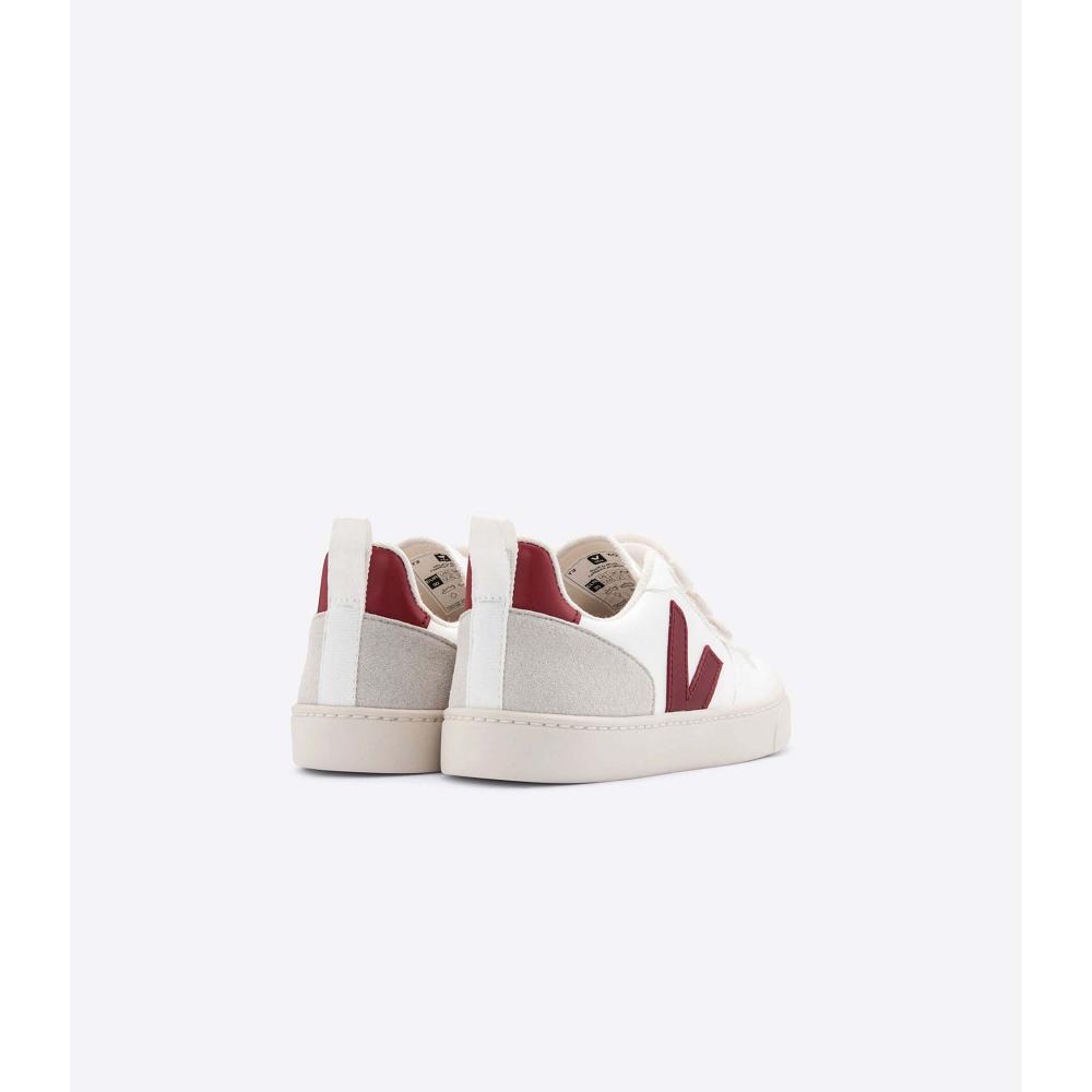 Kids' Veja V-10 CWL Shoes White/Red | ZA 780DFM